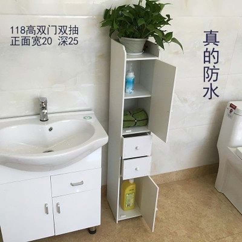 夹缝收纳置物架15卫生r间侧边柜窄缝收纳架浴室置物柜迷你夹缝柜