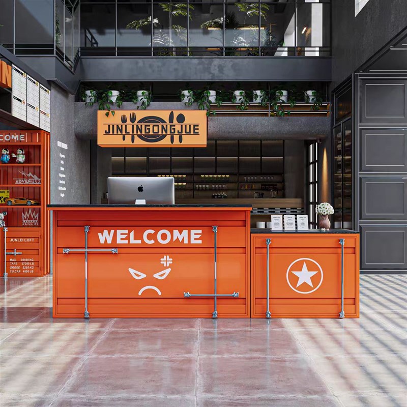 铁艺工业风酒吧酒馆吧台咖v啡厅烧烤店餐厅收银台台球室前台接待