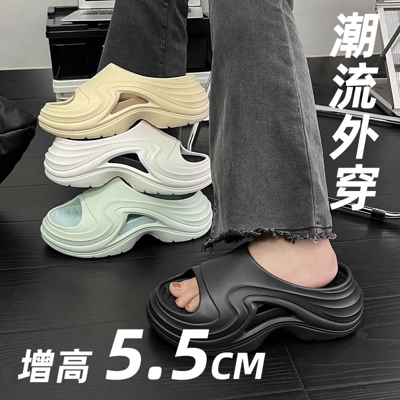 拖鞋女夏外穿潮流增高厚底百搭时尚休闲运动风女款外出百搭凉拖鞋