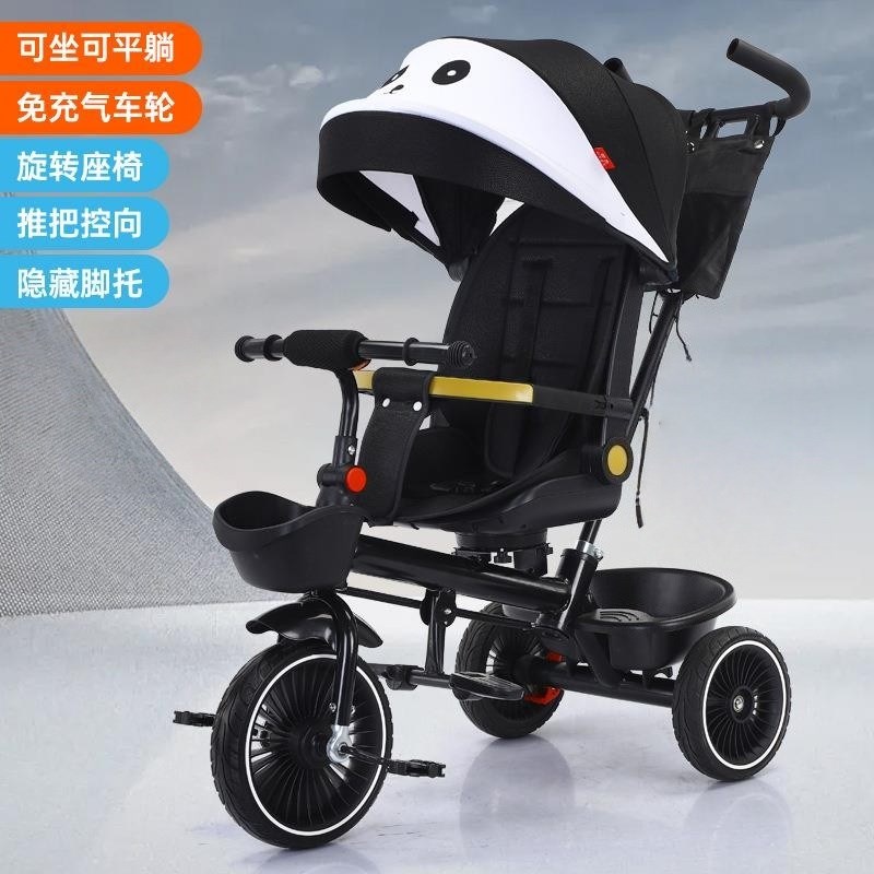 儿童座椅可坐可躺可折叠儿童A男女宝宝脚踏音乐自行手推车