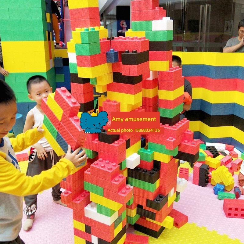 幼儿园施工区室内软积木儿童游乐场游乐场Epp建R筑插件玩具宝宝拼