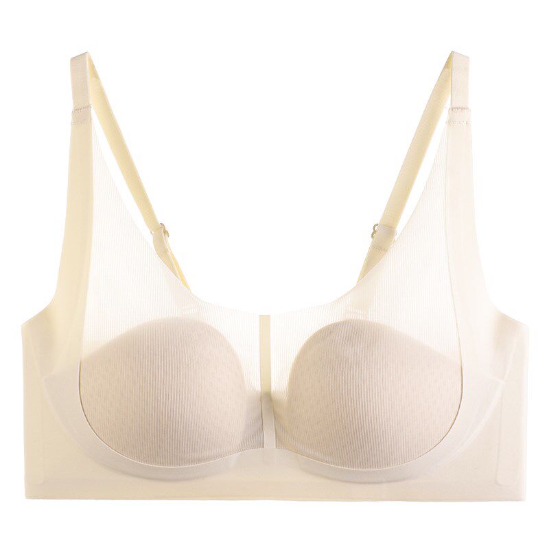 超薄款凉感内衣女夏大胸显小显瘦无痕隐形K抹胸收副乳无钢圈文胸