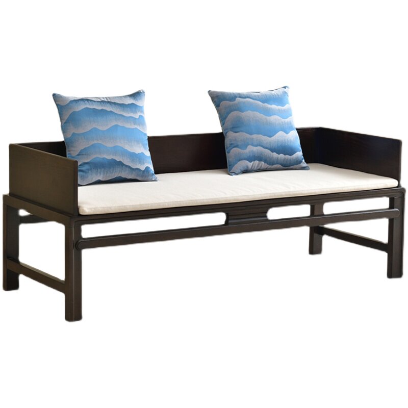 罗汉床小户型新中式实木s小尺寸沙发民宿白蜡木床尾凳卧塌贵妃床