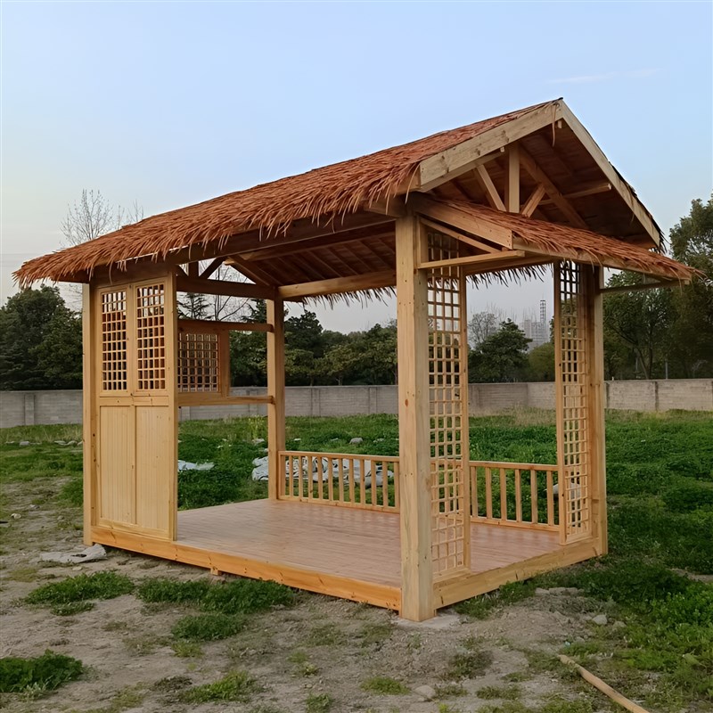 茅草凉亭户外庭院茶室日s式花园室外木屋露台休闲茶亭民宿造景长