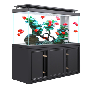 鱼缸客厅大型e落地家用底滤超白水族箱玄关屏风隔断柜2023新款智
