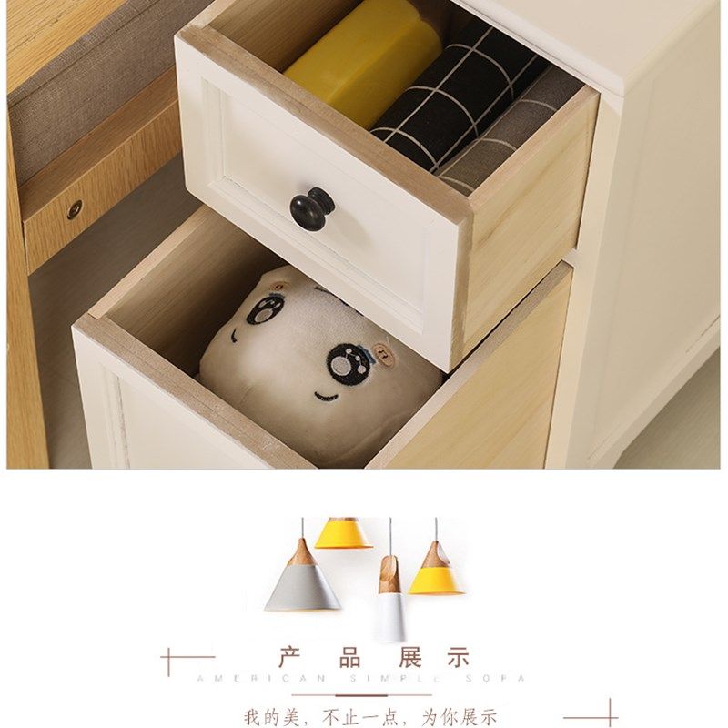 夹缝20cm/25/30超窄v收纳柜斗柜卧室迷你床头柜全实木抽屉式储物