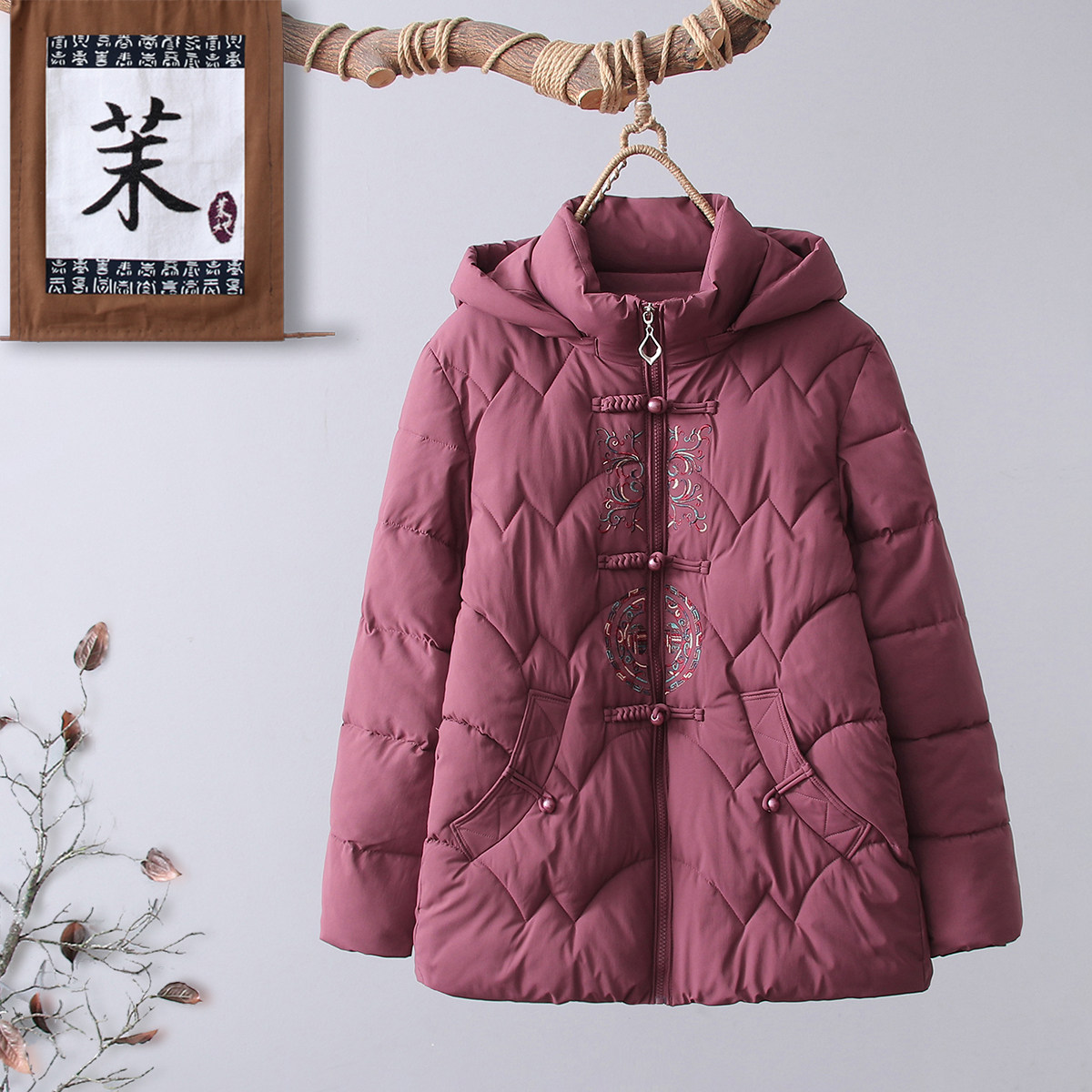 中老年羽绒棉服女短款妈妈冬装加厚棉衣60岁老人棉袄奶奶太太外套
