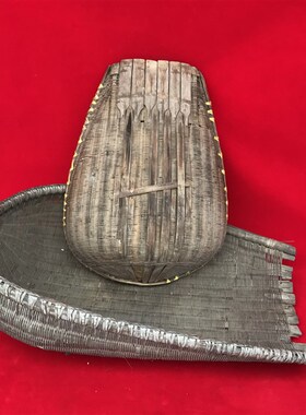 民俗老物件竹编簸箕淘米篮怀旧农村旧货簸箕M老式农具收藏道具摆