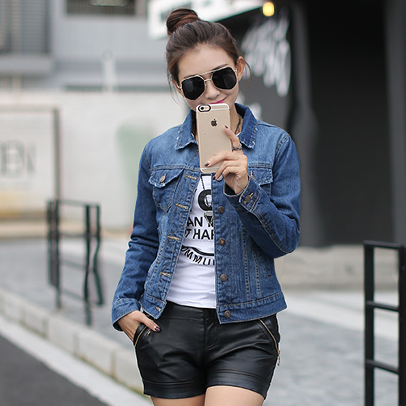 2024春装新品 短款牛仔外套女韩版长袖修身小外套大码