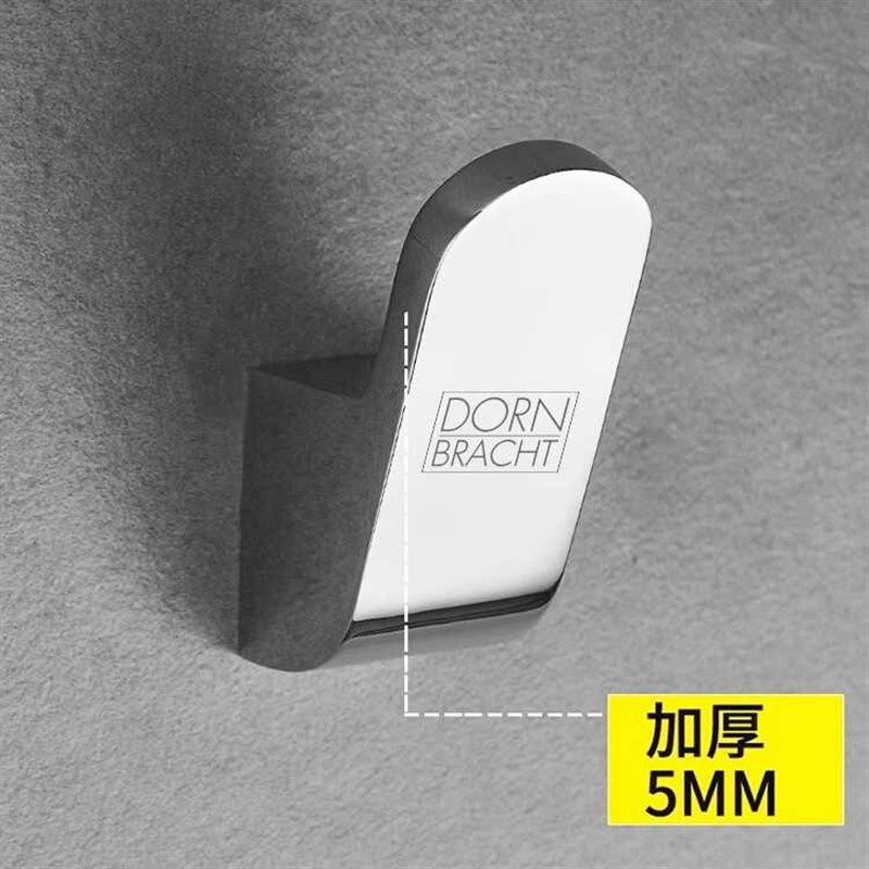 德国当代全铜挂衣钩浴室衣帽钩免打孔卫生间毛巾挂钩玄关衣柜门后