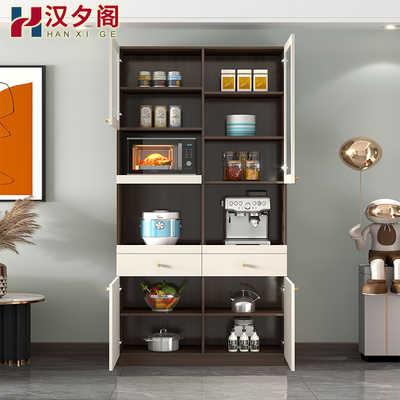 简约现代高餐柜酒柜一体靠墙厨房多F功能电器收纳柜茶水柜定制