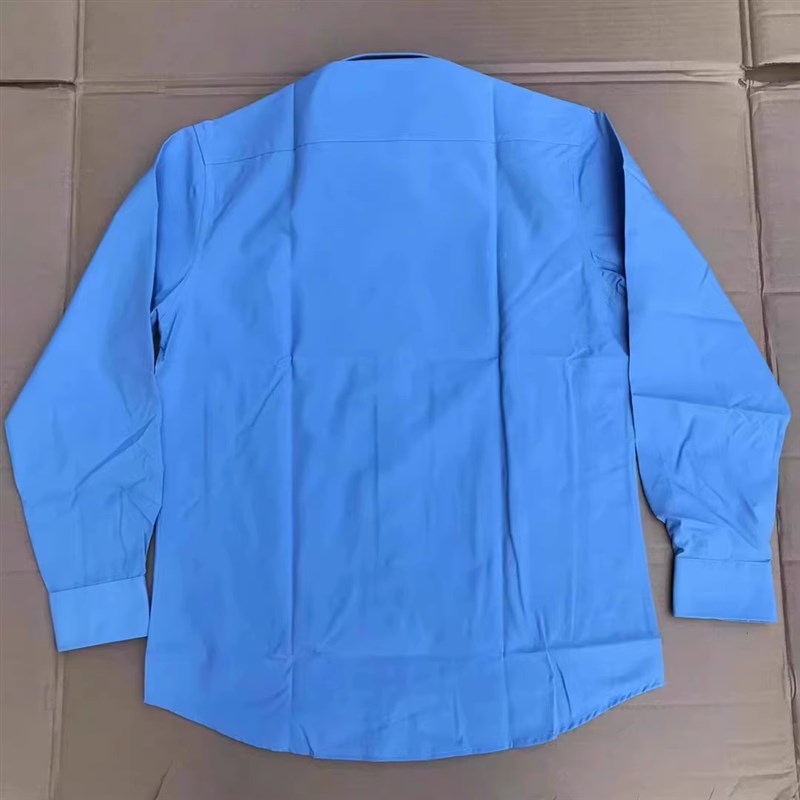 新款空蓝色衬衣长袖内q衬商务职业办公衬衫男士工作制服火衬衣内