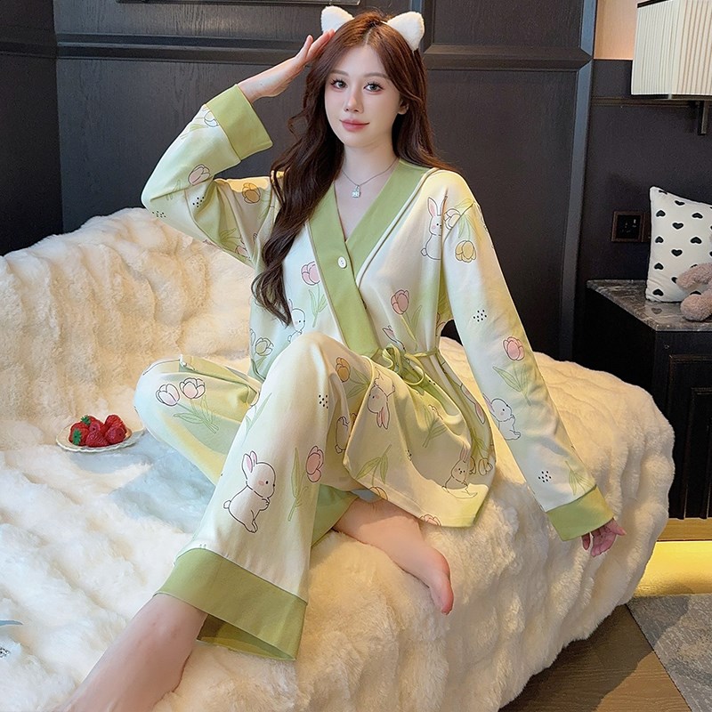 夏季月子服纯棉全棉吸汗产后薄款孕妇睡衣春秋产妇哺乳喂奶家居服
