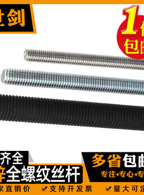 8.8镀锌丝杆12.9级全螺纹不锈钢牙条10.9通丝杆细牙螺杆4m5M6-M48