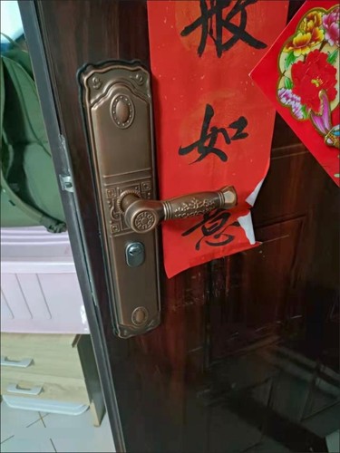 .防盗门锁大门把手加大面板通用型双开门对开门面板锁心锁体三件