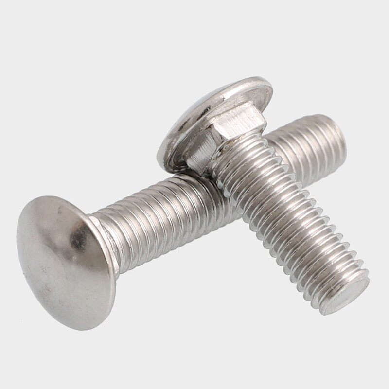 304不锈钢大半圆头马车螺栓M6方颈螺丝M8货架螺钉M10 M12扁头四方