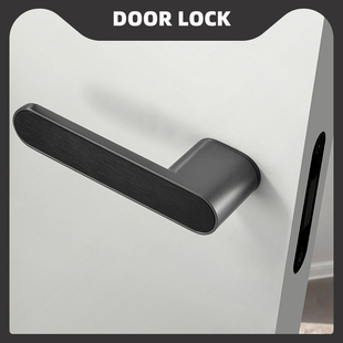 意式 极简房门锁室内卧室磁吸锁静音房门锁生态门现代木门锁一字锁