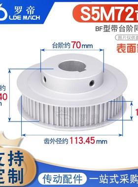 S5M精加工同步轮S5M72齿72T BF小台阶凸台阶同步皮带轮 槽宽16/21