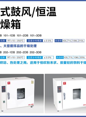 泰斯特电热鼓风干 干燥箱101-0/1/2/3DB卧式高温加热烘箱工业烤箱