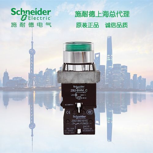 施耐德 绿色带灯按钮 220V XB2BW33M1C ZB2BW33C+ZB2BWM31C