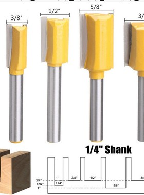 5件套直刀修边机刀头黄色外贸出口精品直刀双刃加长直刀小柄6mm