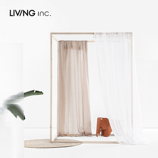 LIVING 半遮光白色纱窗纱透光不透人客厅纱帘窗纱 inc.棉麻纱系列