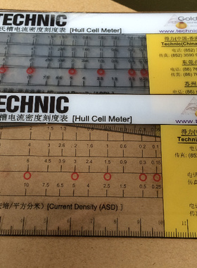 HULL CELL CATHODE CURRENT DENSITY SCALE, ASD  SCALE