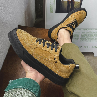 翻毛真皮板鞋 男鞋 休闲运动鞋 2023新款 潮流百搭低帮马丁靴子 春秋款