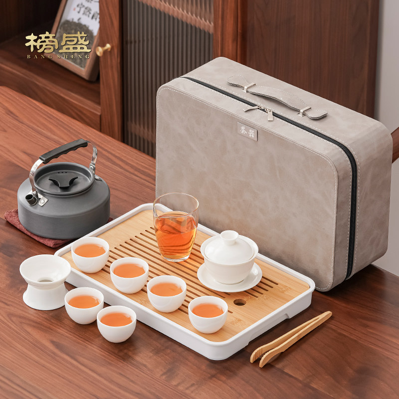 户外便携式旅行茶具套装带烧水炉野外露营功夫茶S具煮茶壶泡茶装