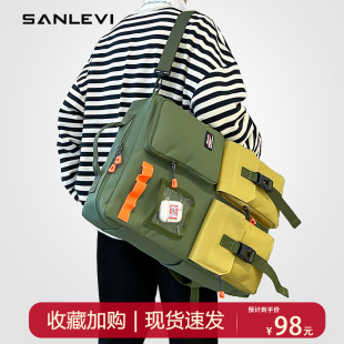 女士外出旅行双肩包轻便背包男2024新款时尚大容量短途高颜值书包