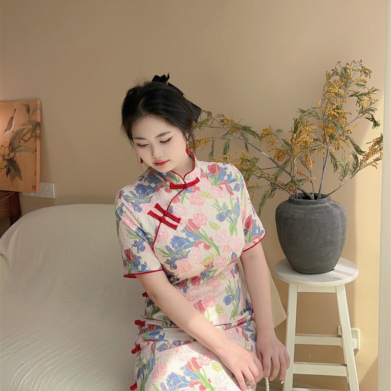 十里春风【自制款】遇见自制新中式中国风改良版旗袍胖mm