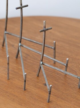 曼叙由手造物手作铁艺烤x漆支架客厅摆件居家三角金属架子