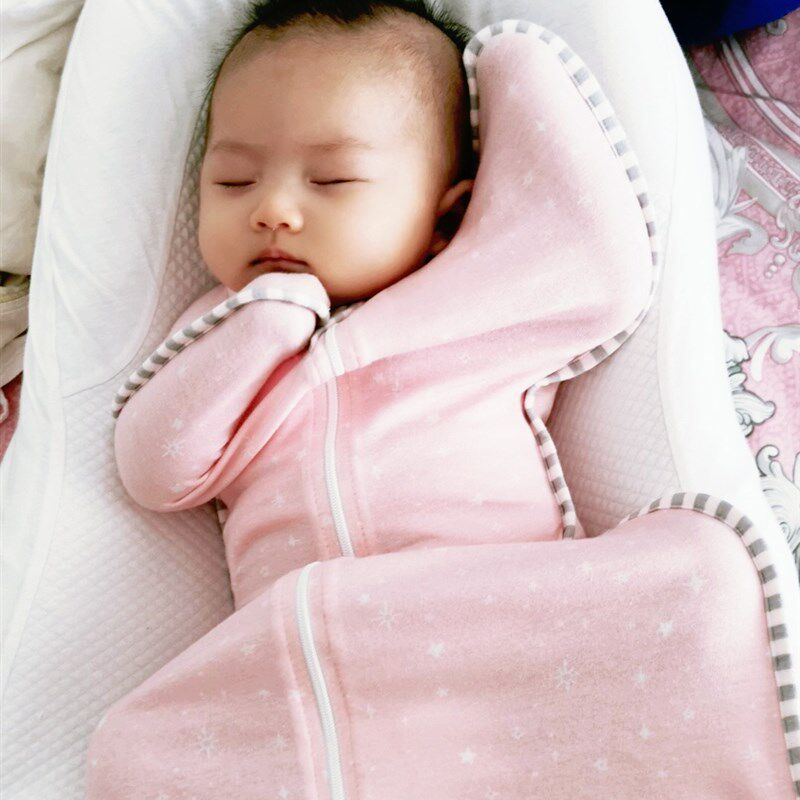 婴儿防惊跳睡袋竹l纤维夏季轻薄款新生儿襁褓宝宝防踢被投降式睡