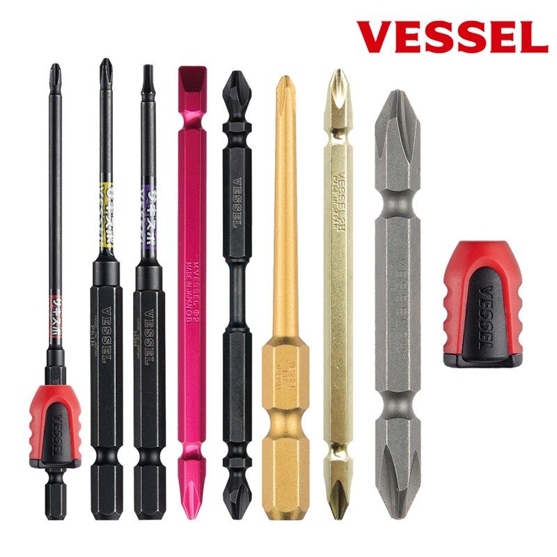 日本威威VESSEL批头 电动螺丝刀批嘴一字十字内六角磁性进口