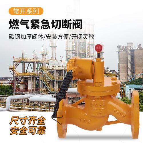 常开自动紧急切断电磁阀ZCRB天然气阀防爆碳钢手动复位搭配报警器