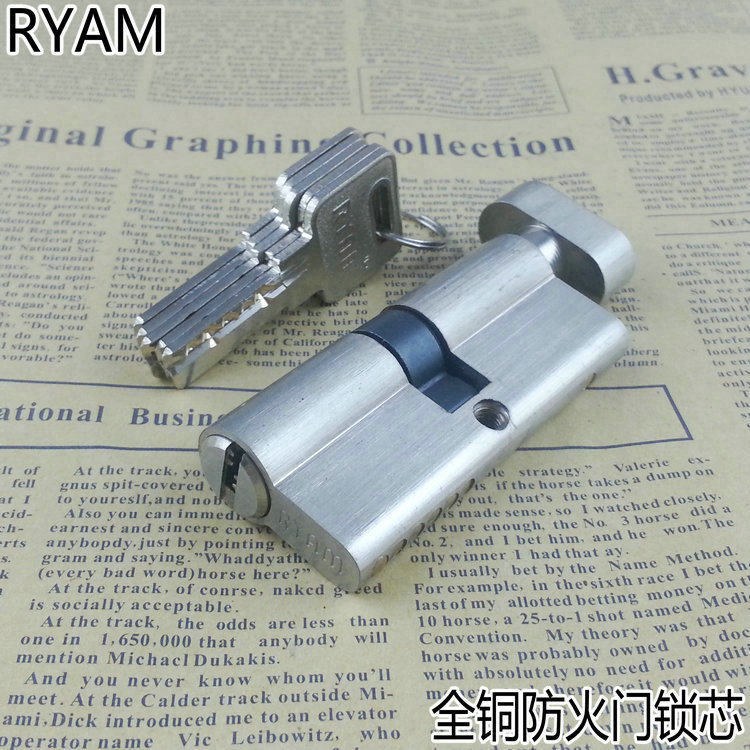瑞恩品牌全铜拉丝不锈钢单头锁芯 7公分单头锁芯可以定制一级管理