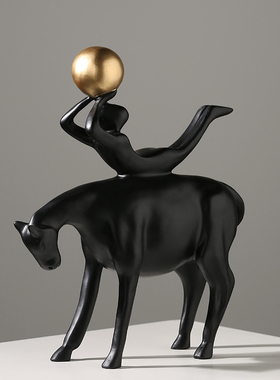 家居艺术摆件样板房售楼处软装饰轻H奢家居客厅玄关酒柜工艺品