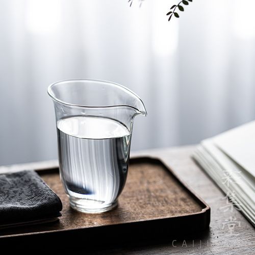 彩集堂耐热高硼硅玻璃公道杯椭圆均杯F透明分茶器茶海功夫茶具零