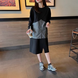 两件套女半身裙遮肉显瘦微胖新款 套装 秋冬高级感胖mm 时尚 2024大码