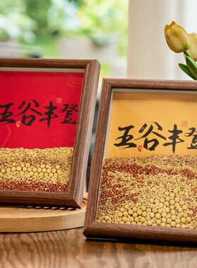 乔迁新居a五谷丰登杂粮相框摆件乔迁之喜布置装饰客厅搬家入宅礼