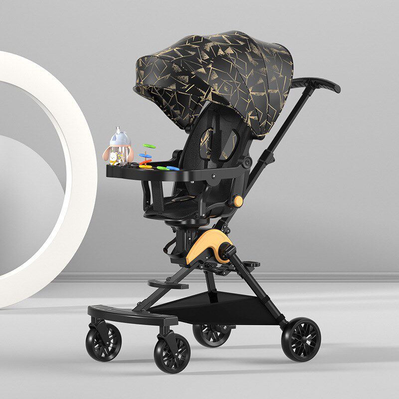 儿童遛娃车婴幼儿手推车可坐可H躺型餐椅车折叠轻便推车