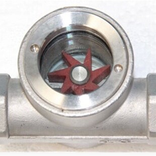 不锈钢偏心叶轮视镜 不锈钢叶轮水流指示器 DN32螺纹 YL11