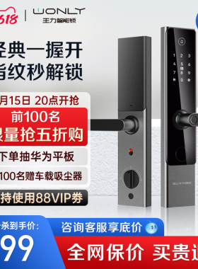 王力智能指纹密码防盗门电子猫眼门铃室内大屏门锁XD509电子门锁