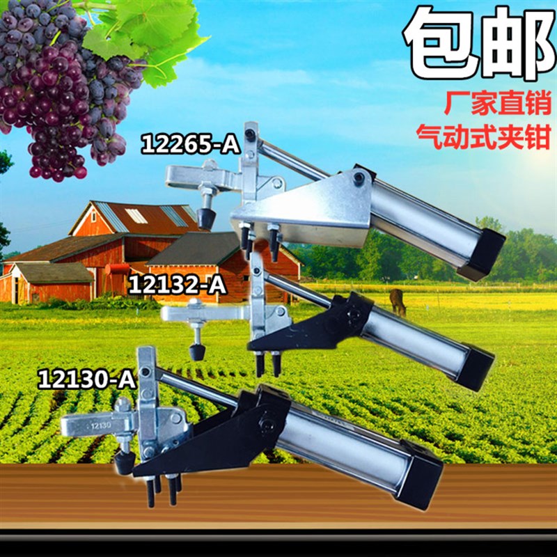 气动快速夹钳 推拉式 气缸夹具 垂直式 锁夹 12130 101A  12050UL - 实物图