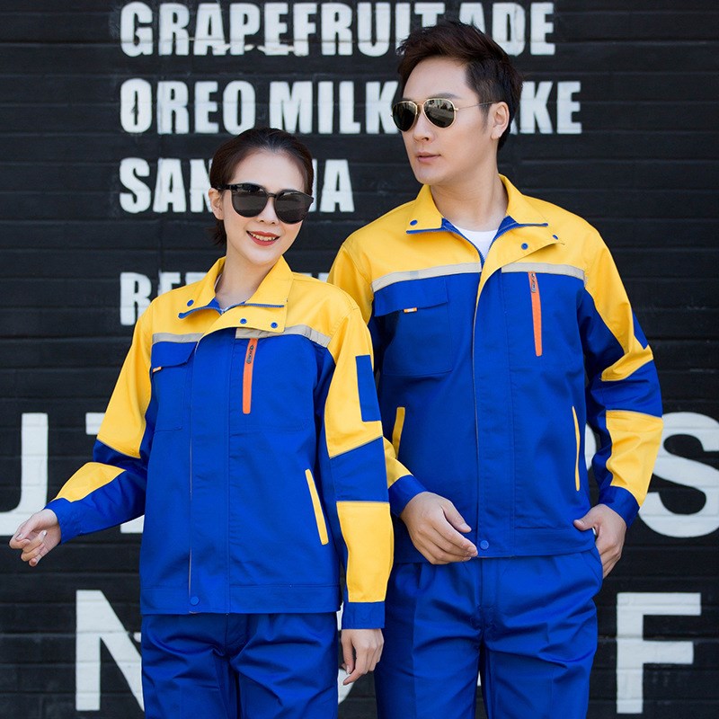 春秋长袖工作服工地工程套装装修维修汽车修理O劳保服车间厂服定