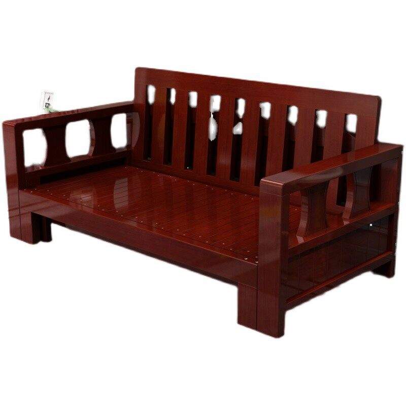 实木沙发床两用中式多功能可折叠小户型客厅推拉双人X沙发床经济