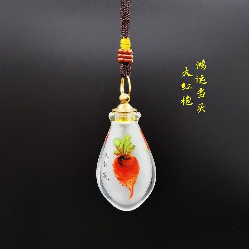 小号内画鼻烟壶容器瓶手拿把玩中国风随手透明礼品提神醒脑赠鼻烟