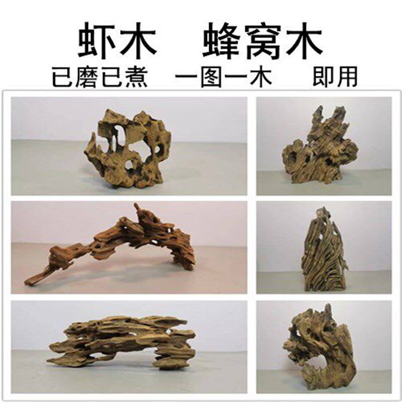 小号虾窝木沉木虾木龙骨木蜂窝木天然虾巢鱼虾躲避屋鱼缸造景装饰