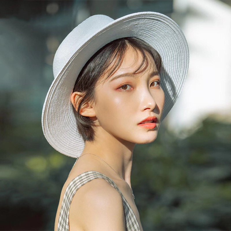 帽子女夏天遮阳帽韩版沙滩帽防晒女帽白色太阳帽草帽礼帽海边度假