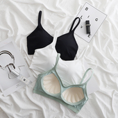 抹胸内衣女小胸聚拢美背文胸一体背心夏季 冰丝无痕防走光裹胸 薄款